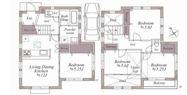 間取図/区画図:【鵠沼海岸駅まで徒歩11分！内外装リフォームで水回りも一新（R8.2末完工予定）】LDKは吹抜けとトップライトにより明るく開放感あふれる空間便利なロフト