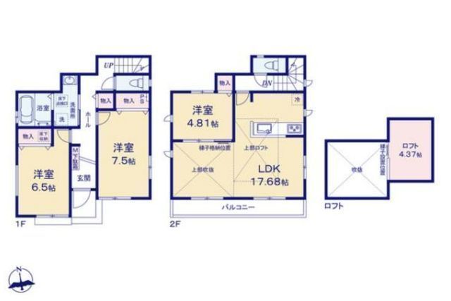 間取図/区画図:【ZEH水準の快適な新築住宅！3沿線利用可、人気の藤沢駅駅徒歩圏内】耐震構造と性能評価書付き物件南向きバルコニーのため陽当たり良好水回り家事動線重視