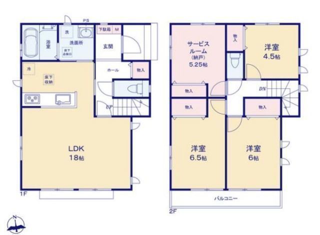 間取図/区画図:【ZEH水準の快適な新築住宅!3沿線利用可、人気の藤沢駅駅徒歩圏内】耐震構造と性能評価書付き物件南向きバルコニーのため陽当たり良好水回り家事動線重視