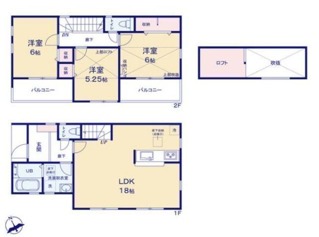 間取図/区画図:【長期優良住宅＆設計・建設性能評価のダブル取得！多用途に利用可ロフト付き】全居室南西向きのため陽当たり良好小学校や公園が近く子育て世代にやさしい環境