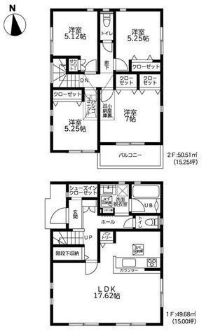 間取図/区画図:【南西角地につき陽当たり通風良好！断熱等級5の高性能を兼ね備えた4LDK】全居室収納に加えパントリー・リネン棚・SIC完備浴室TV・食洗機など設備充実