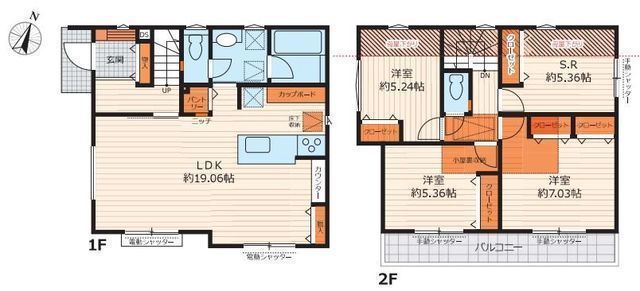 間取図/区画図:【駅徒歩10分、全6棟のZEH水準分譲住宅！モデルハウスございます！】高気密・高断熱仕様！IHクッキングヒーターや電動シャッターなど充実の設備です！