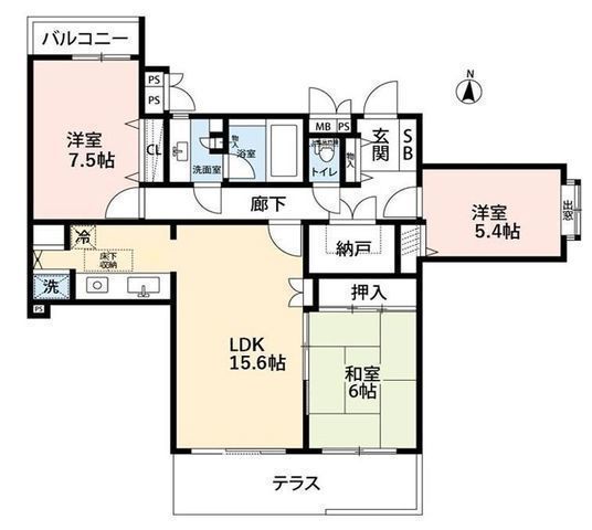 間取図/区画図:【小田急線「座間」駅徒歩11分！南東角部屋・南向き専用庭付きで陽当たり良好】全居室収納に加え大容量の納戸など収納豊富周辺環境充実の暮らしやすい立地