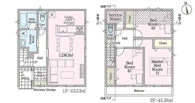 間取図/区画図:【南向きワイドバルコニーのため陽当たり良好！カースペース並列2台可】南側道路幅員5.9ｍで開放感あり耐震等級＋制震装置「SAFE365」を搭載