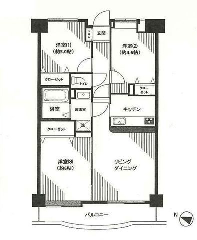 間取図/区画図:【10階部分・南東向きにつき陽当たり眺望良好！新規内装リノベーション済】総戸数204戸のビッグコミュニティLDKは床の高低差を解消し使い勝手の良い設計