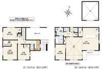 間取図/区画図:【20帖以上の広々LDKは吹抜けのため明るく開放的！カースペース2台可】ビルドインガレージで大切な車を守りますWICやパントリーなど収納スペース豊富2階リビングのためプライバシーを確保