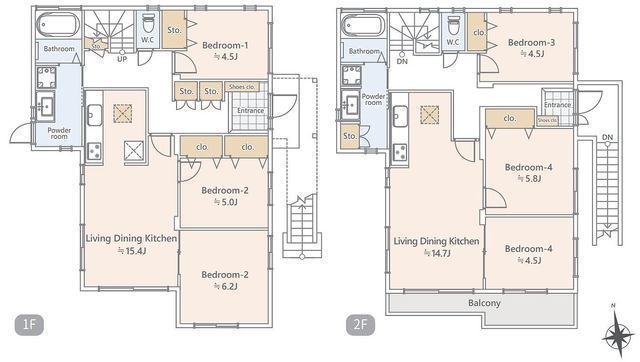 間取図/区画図:【土地81坪！セキスイハイム施工の3LDK+3LDKの2世帯住宅！】リフォーム済ですので即内覧可能です！海まで徒歩7分！2階からは花火大会が望めます！