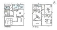 間取図/区画図:【制震装置搭載の閑静な住宅街！全室２面採光のため陽当たり・通風良好】18帖以上の広々としたLDK全居室収納スペースあり会話が弾む対面式キッチン