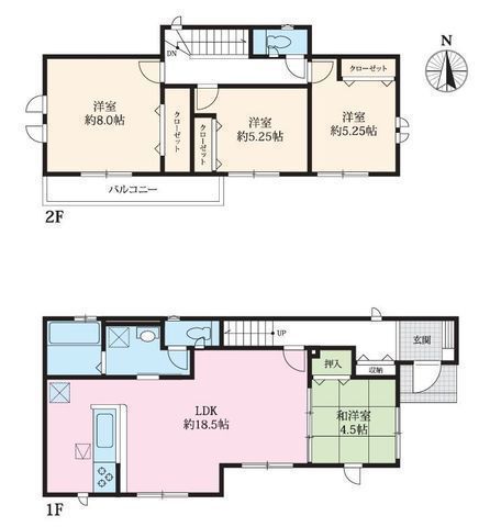 間取図/区画図:【長期優良住宅認定、開発分譲地の新築戸建！敷地広々40坪以上】カースペース2台可主要採光南向きのため陽当たり良好LDK18帖以上のゆとりある間取り