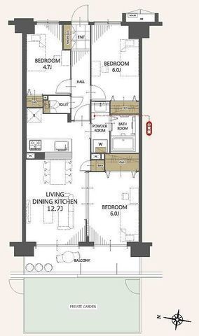 間取図/区画図:【総戸数101戸のビッグコミュニティー！室内フルリフォーム済み】ペット飼育可全居室収納　トランクルーム（無償）ありリフォーム済みで即内覧できます！