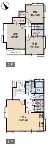 間取図/区画図:【内外装リフォーム済で建物綺麗です!即内覧可能!】全室二面採光・南西向きで陽当り良好!小学校・スーパー・コンビニ徒歩9分以内で生活便利な立地です!