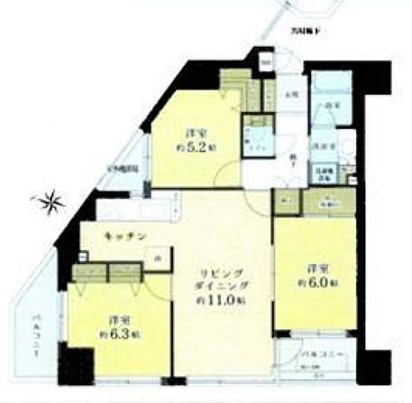 間取図/区画図:【人気の藤沢駅徒歩7分の好立地！所在階10階で陽当り眺望通風等良好です！】リフォーム済につき即内覧可能！スーパー徒歩3分、小学校徒歩8分など利便性良好！