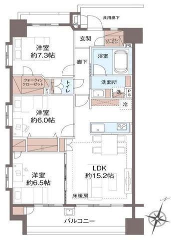 間取図/区画図:【3線利用可の湘南台駅徒歩1分！南向き角住戸の新耐震マンション！】内装フルリフォーム物件！買物施設や小中学校徒歩10分以内で生活大変便利な環境です！