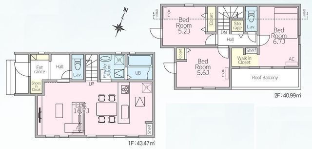 間取図/区画図:【安心の耐震構造住宅、性能評価書付の長期優良住宅!】南東角地につき陽当りよく解放感あります!駐車場2台可能!SICやWIC等収納充実!モデルハウスございます!