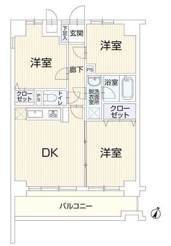 間取図/区画図:【内装フルリフォームで安心のすまい！イトーヨーカドーまで徒歩7分！】南東向きで陽当り良好！人気の湘南台駅利用可能です！