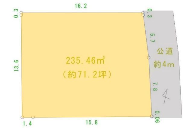 間取図/区画図:【六会日大前駅徒歩1分!駅前ロータリーに面した約71坪の広々土地】建築条件なしのためお好きなハウスメーカーで理想の住まいを自由に建築できます。