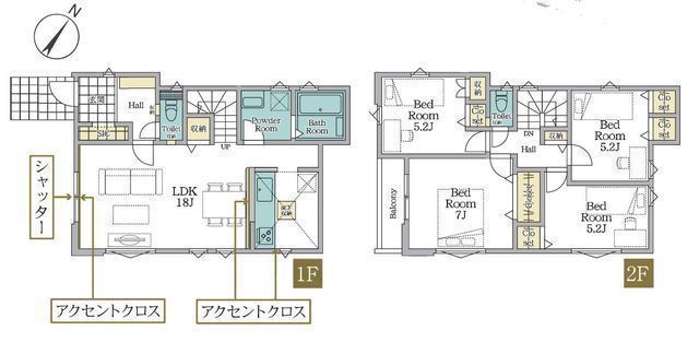間取図/区画図:【大通りからすぐの立地！弥生台駅徒歩13分、カースペース並列2台駐車可】キッチンと洗面室が近く家事動線に配慮した設計周辺環境充実の暮らしやすい立地