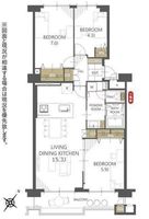 間取図/区画図:【3沿線利用可！藤沢駅徒歩9分！総戸数167戸のビッグコミュニティ】11階部分の南東向きで陽当り・眺望良好な3LDK買い物も教育施設も近く便利な住環境