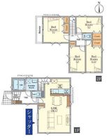 間取図/区画図:【桜ヶ丘駅徒歩8分！ZEH水準省エネ住宅！LDK19帖以上のゆとり間取り】カースペース2台可全室収納スペース完備建物保証・地盤保証10年