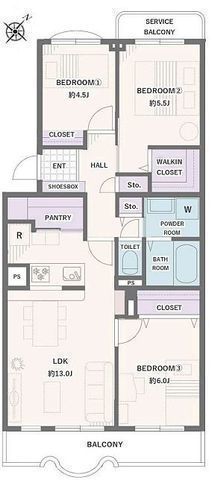 間取図/区画図:【安心の新耐震基準、リノベーションマンション！即内覧可能です！】最上階南東向きで陽当り良く眺望良好！みなとみらいまで一望できます！