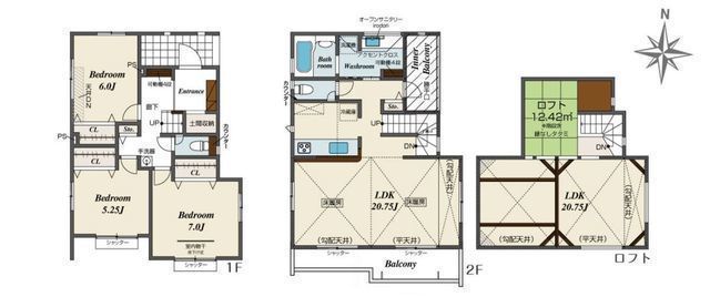 間取図/区画図:【北茅ヶ崎駅徒歩11分!床暖房付きLDKは南向きで陽当り良好】長期優良住宅認定と住宅性能評価ダブル取得天候変化も安心なインナーバルコニー