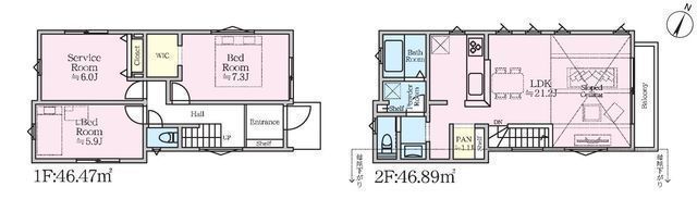間取図/区画図:【湘南の風を感じる辻堂東海岸エリア！ZEH水準の省エネ性能を備えた住宅】カースペース並列2台可辻堂海浜公園まで徒歩約10分鵠沼海岸駅、辻堂駅徒歩圏内