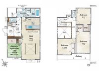 間取図/区画図:【吹抜から光が注ぐ開放的な玄関ホール！住宅性能評価ダブル取得】耐震等級3・制震ダンパー搭載の長期優良住宅カースペース並列2台以上可収納スペース豊富