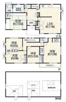 間取図/区画図:【土地51.9坪、建物38.3坪。ヘーベルハウス施工の軽量鉄骨造再生住宅！】全室収納にくわえ、ロフトや屋根裏収納など収納豊富！空家につき即内覧可能です！
