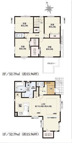 間取図/区画図:【床暖房完備の広々LDK！カースペース2台分確保！北茅ヶ崎駅・茅ヶ崎駅徒歩圏内】道路幅員6.0ｍで開放感あり教育施設・商業施設も近く周辺環境充実