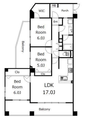 間取図/区画図:【駅徒歩5分、2面バルコニーの南西角住戸！ペット多頭飼い可能です！】駐車場1台無料！コンビニ・スーパー・小学校徒歩10分以内！室内綺麗にお使いです！