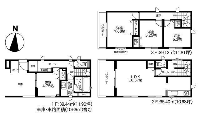 間取図/区画図:【柳島海岸まで徒歩約17分!全室南向きで陽当たり良好の閑静な住宅街】大型浴室TVや食洗機、非接触型ICカードキーなど設備充実利便性のある独立型キッチン