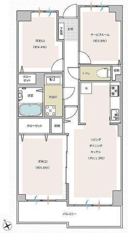 間取図/区画図:【駅徒歩4分の好立地!新規デザインフルリノベーション!】南向き住戸で陽当り風通し眺望良好!空室につき即内覧できます!