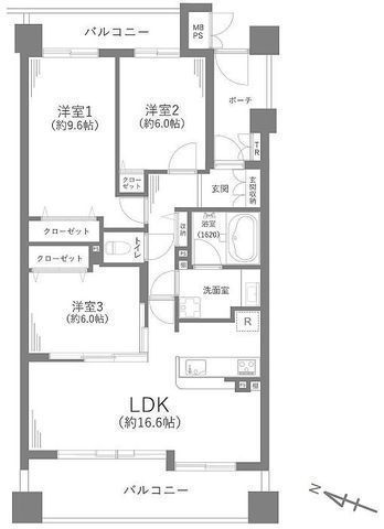 間取図/区画図:【4階部分南西向きで陽当り・通風良好！リフォーム済3LDK！】小学校・コンビニ・スーパー徒歩9分以内！即内覧・入居可能です！
