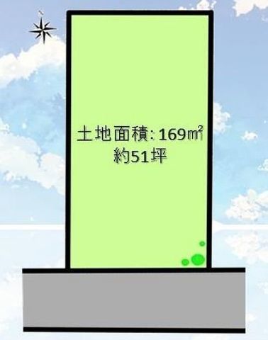 間取図/区画図:【南道路の整形地50坪！陽当たりよく建築しやすい土地です！】建築条件無しですのでお好きなハウスメーカーで建築できます！