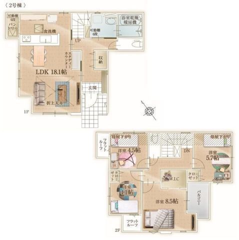 間取図/区画図:【南西側道路で陽当たり良好！2沿線利用可能の茅ヶ崎駅まで徒歩圏内＆バス利用可！】建物10年瑕疵保証付・地盤20年保証周辺環境充実の暮らしやすい立地