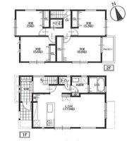 間取図/区画図:【ブルーライン「立場」駅徒歩9分！カースペース並列2台駐車可能】主要採光南向きで陽当たり良好床暖房、食洗機など設備充実！全居室収納あり閑静な住宅街