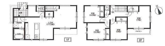 間取図/区画図:【ブルーライン「立場」駅徒歩9分!カースペース並列2台駐車可能】主要採光南向きで陽当たり良好床暖房、食洗機など設備充実!全居室収納あり閑静な住宅街
