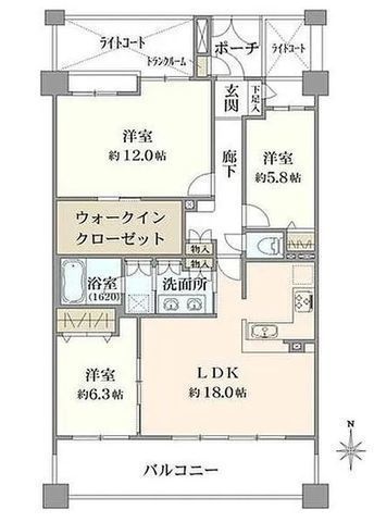 間取図/区画図:【最上階・南向きの開放感！陽当たり・通風・眺望良好！専有面積100m2以上】水回り設備一新！2026年3月フルリノベーション済善行駅まで徒歩15分