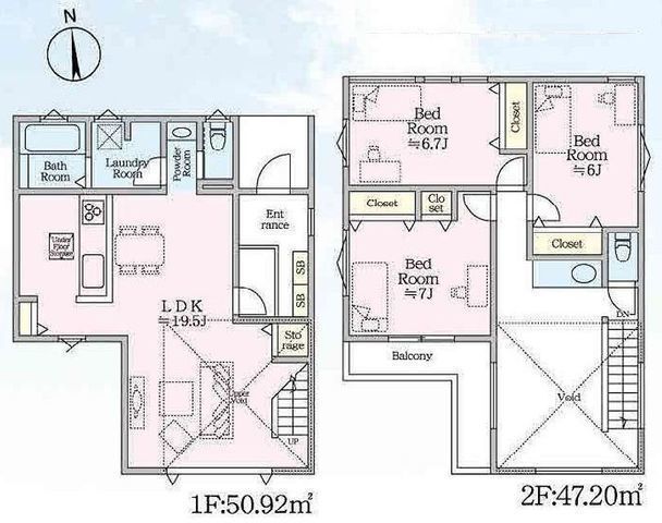 間取図/区画図:【ZEH水準の省エネ住宅!敷地50坪以上!快適性と機能性を追求した空間設計です!】駐車場2台可能!前面道路幅員8mで解放感ある立地!即内覧可能です!