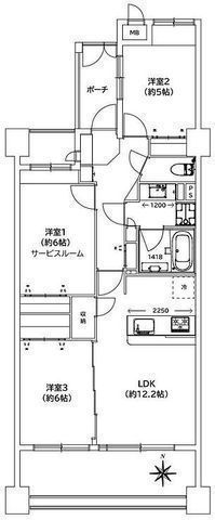 間取図/区画図:【フルリフォーム完成済！共有施設充実、ペット飼育可マンション！】宅配ボックス、専用トランクルーム、洗車場あり！即内覧、入居できます！