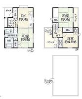 間取図/区画図:【旭化成施工、屋上付き軽量鉄骨の再生住宅！】二面ベランダ、屋上付きで解放感ある間取です！コンビニ徒歩5分、小学校徒歩9分で生活便利です！