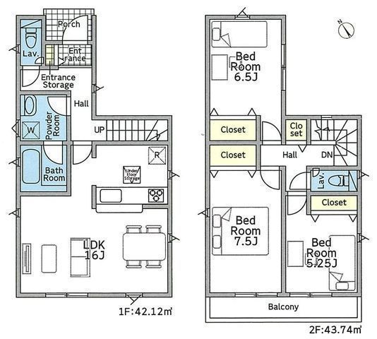 間取図/区画図:【住宅性能評価ダブル取得！制震装置と耐震構造のゆとりある3LDK】カースペース2台可防犯カメラ・人感センサー玄関灯設置多用途に利用できる南向きお庭