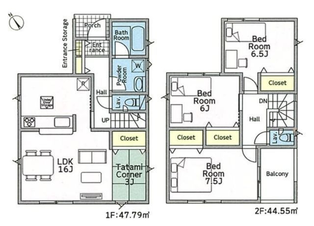 間取図/区画図:【住宅性能評価ダブル取得！制震装置と耐震構造のゆとりある3LDK】カースペース2台可防犯カメラ・人感センサー玄関灯設置多用途に利用できる南向きお庭
