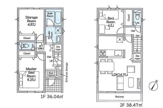 間取図/区画図:【小田急線「鶴間」駅徒歩11分!耐震等級3+住宅性能評価ダブル取得】カースペース並列2台可全室収納スペースあり利便施設が身近に揃う暮らしやすい住環境