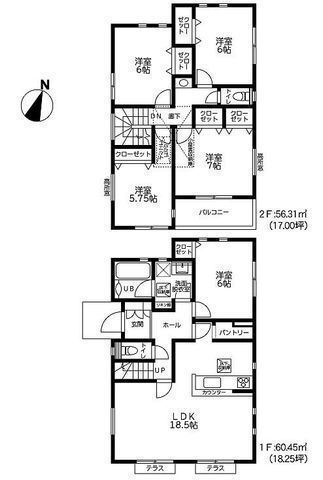 間取図/区画図:【土地52坪!駐車場2台可能な大型5LDK!モデルハウスございます!】角地につき解放感ある立地です!浴室テレビや食洗機など充実の設備!