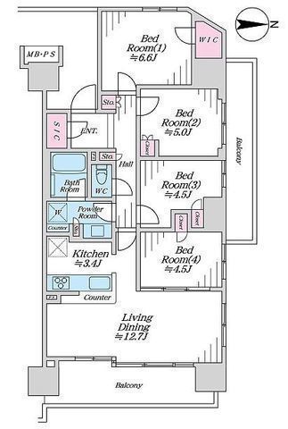 間取図/区画図:【最上階の14階角部屋で陽当り眺望通風良好！ペットと暮らすリフォームマンション！】オートロックや宅配ボックス、コンシェルジュサービスなど充実の仕様です！