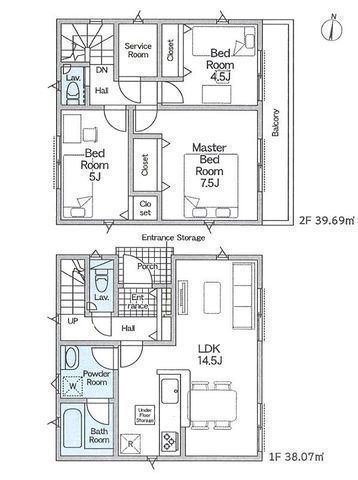 間取図/区画図:【耐震等級3＋制震装置SAFE365搭載の整形地3SLDK！全室洋室設計】全居室2面採光全居室収納完備キッチンと洗面室が近く家事動線に配慮した設計