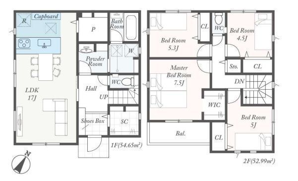 間取図/区画図:【土地49坪以上、全4棟の分譲戸建!安心の耐震構造住宅、駐車場2台可能!】食洗機やスマートコントロールキーなど充実の設備!モデルハウスございます!