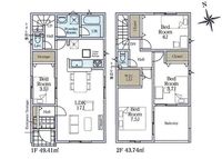 間取図/区画図:【全10棟の閑静な住宅街！耐震等級3＋制震装置搭載！住宅性能評価ダブル取得の安心住宅】全居室収納スペースあり南向きバルコニーのため陽当たり良好