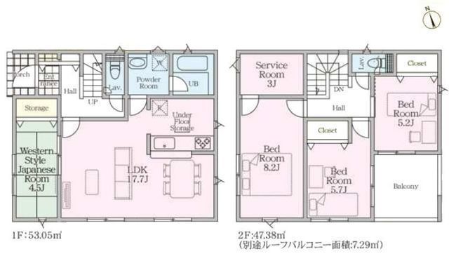 間取図/区画図:【綾瀬市早川の新築分譲全6棟。南向きLDK16帖以上の開放的な空間】カースペース2台以上駐車可全居室南向きで陽当たり良好耐震等級3+制振装置搭載住宅性能評価ダブル取得防犯カメラ完備
